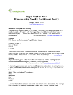 Understanding Royalty, Nobility and