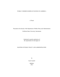 Public Understanding of Science In America