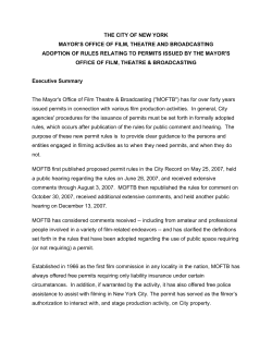 the city of new york mayor`s office of film, theatre and broadcasting