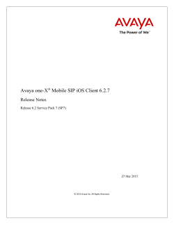 Avaya one-X Mobile SIP iOS Client 6.2.7