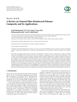 A Review on Natural Fiber Reinforced Polymer Composite and Its