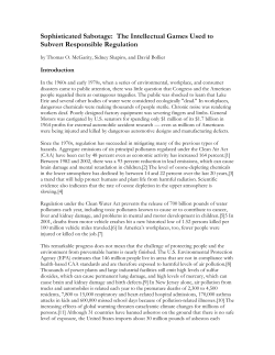 Sophisticated Sabotage - Center for Progressive Reform