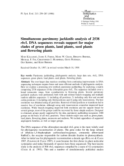 Simultaneous parsimony jackknife analysis of 2538 rbcL DNA