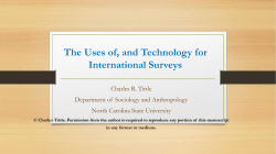 The Uses of, and Technology for International Surveys (PowerPoint