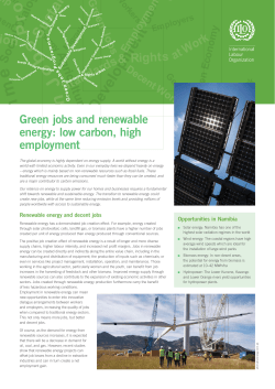 Green jobs and renewable energy: low carbon, high employment