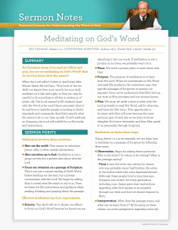 Sermon Notes - In Touch Ministries