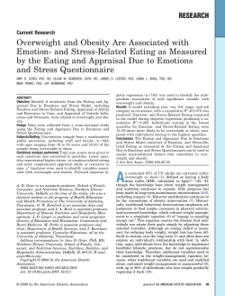 Overweight and Obesity Are Associated with Emotion