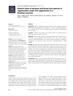 Distinct roles of savanna and forest tree species in regeneration
