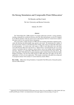 On Strong Simulation and Composable Point Obfuscation