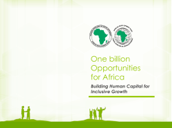Presentation - One billion Opportunities for Africa
