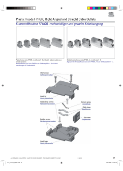 Plastic Hoods FPHGR, Right Angled and Straight Cable Outlets