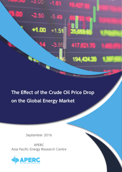 The Effect of the Crude Oil Price Drop on the Global Energy Market
