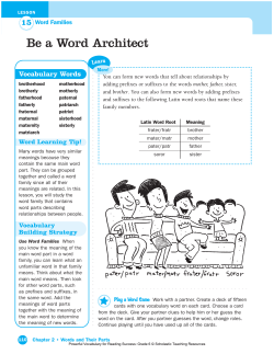 Be a Word Architect