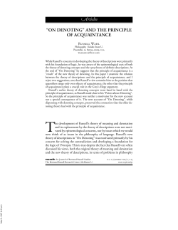 "On Denoting" and the Principle of Acquaintance