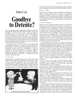 Goodbye to Detente?