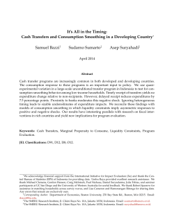 Cash Transfers and Consumption Smoothing in