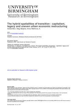capitalism, legacy and uneven urban economic restructuring