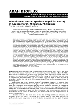 Almeria M. L., Nuneza O. M., 2013 Diet of seven anuran species