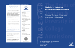 The Roles of Testing and Diversity in College Admissions
