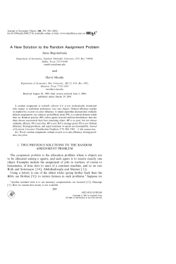 A New Solution to the Random Assignment Problem