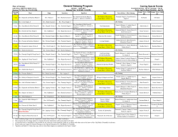 Congregation Calendar
