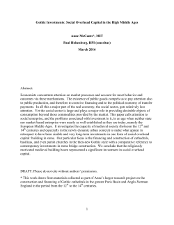 Gothic Investments: Social Overhead Capital in