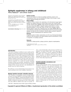 Epileptic syndromes in infancy and childhood