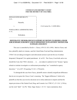 Motion to Dismiss and/or for Summary Judgment