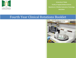 Fourth Year Clinical Rotations Booklet