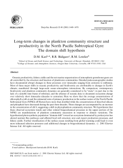 Long-term changes in plankton communitystructure and