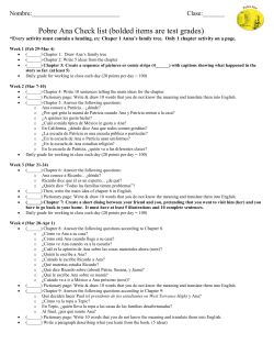 Pobre Ana Check list (bolded items are test grades)