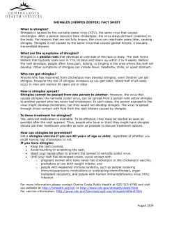 Shingles - Contra Costa Health Services
