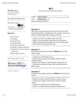 Bioliteracy Concept Inventory - the Biology Scholars Program Wiki