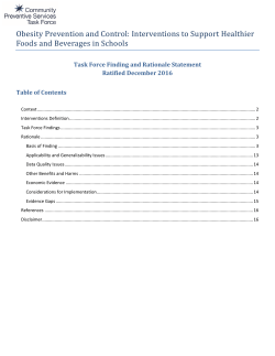 Task Force Finding and Rationale Statement