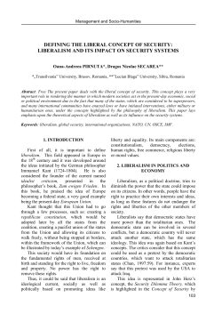 defining the liberal concept of security: liberalism and its