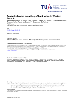 Ecological Niche Modelling of Bank Voles in Western Europe