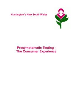 Presymptomatic Testing - The Consumer