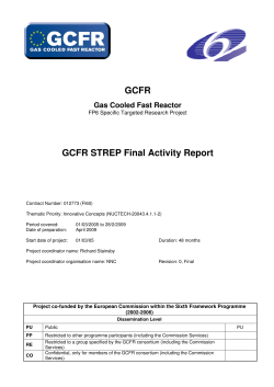 GCFR STREP Final Activity Report - Cordis