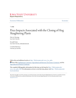 Price Impacts Associated with the Closing of Hog Slaughtering Plants