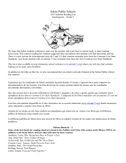 K-5 Summer Reading Lists