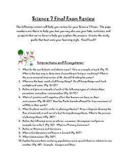Science 7 Final Exam Review