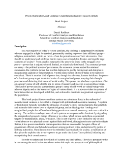 Power, Humiliation, and Violence - Human Dignity and Humiliation