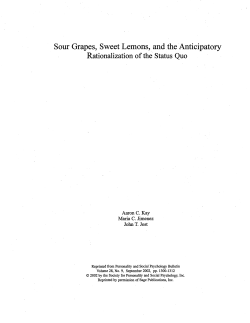 Sour Grapes, Sweet Lemons, and the Anticipatory Rationalization