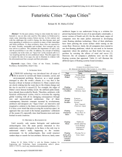 Futuristic Cities “Aqua Cities” - International Institute of Engineers