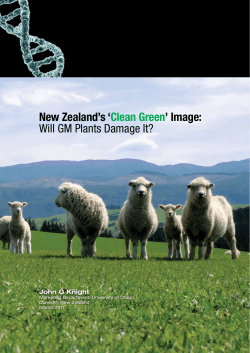 New Zealand`s `Clean Green` Image: Will GM Plants Damage It?