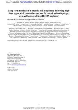 Long term remission in mantle cell lymphoma following high