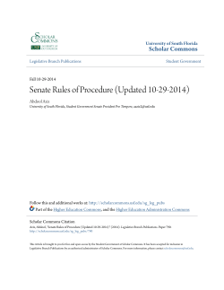 Senate Rules of Procedure (Updated 10-29-2014)