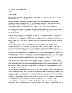 The Problem with Afrocentricity - Institute for Science and Human