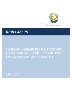 Threat assessment of money laundering and terrorist