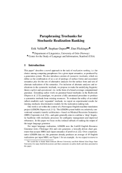 Paraphrasing Treebanks for Stochastic Realization